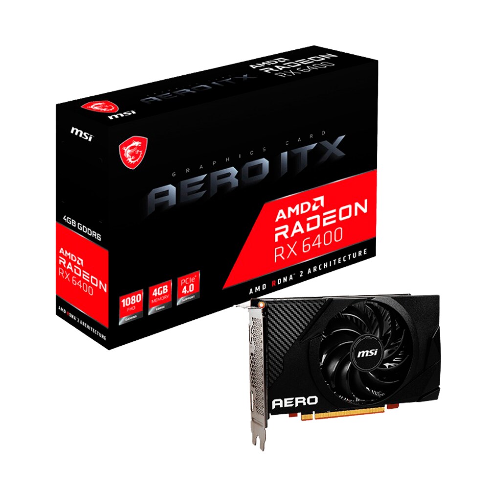 Tarjeta De Video Msi Radeon Rx 6400 Aero Itx 4g Pcie 4.0 $6,396