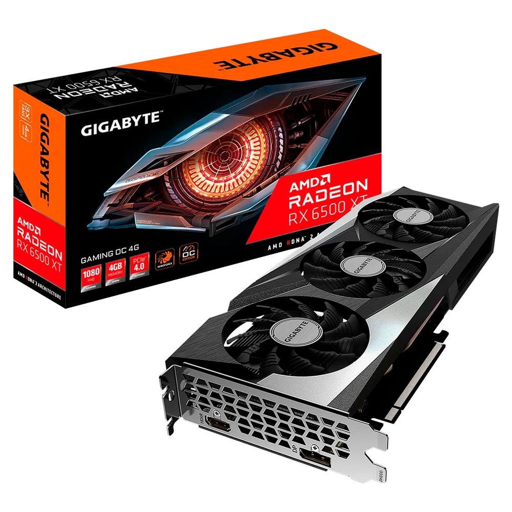 Foto 2 pulgar | Tarjeta De Video Gigabyte Radeon Rx 6500 Xt Gaming Oc 4g color Negro