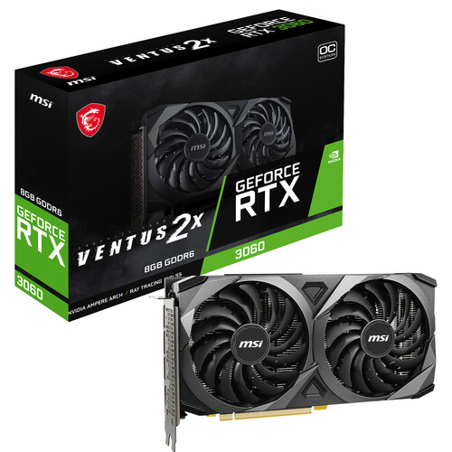 Tarjeta de Video Msi Geforce Rtx 3060 Ventus 2x 8g G3060v2x8c color Negro