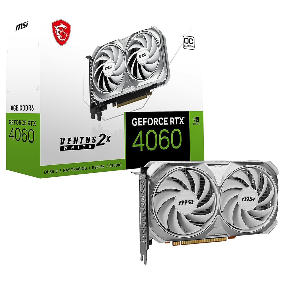 Tarjeta de Video Msi Geforce Rtx 4060 Ventus 2x White Oc 8gb Gddr6 $8,499