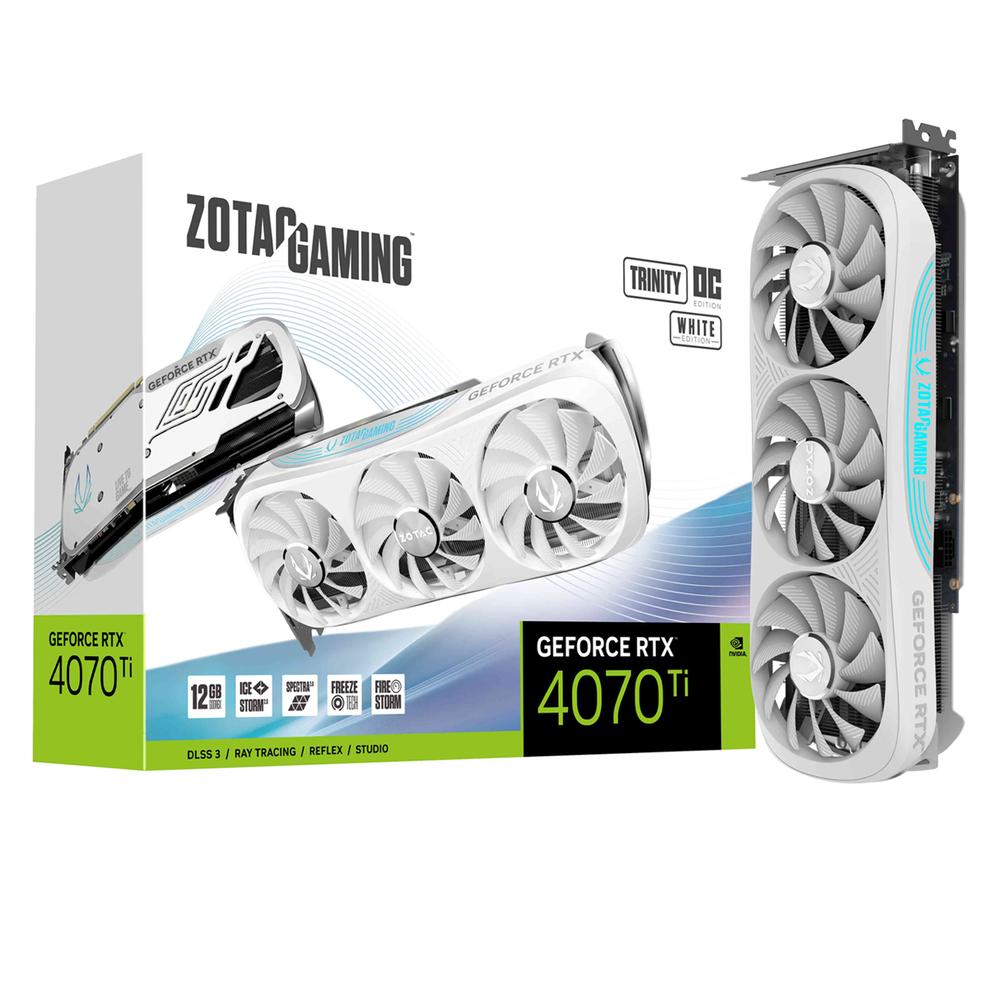 Tarjeta de Video Zotac Geforce Rtx 4070 Ti Trinity Oc White Edition 12gb $17,399