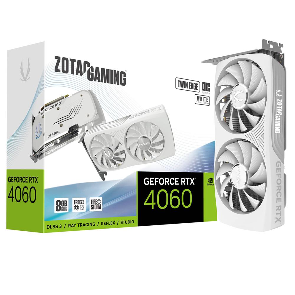 Tarjeta de Video Zotac Geforce RTX 4060 Twin Edge Oc White Edition 8 GB GDDR6 ZT-D40600Q-10M