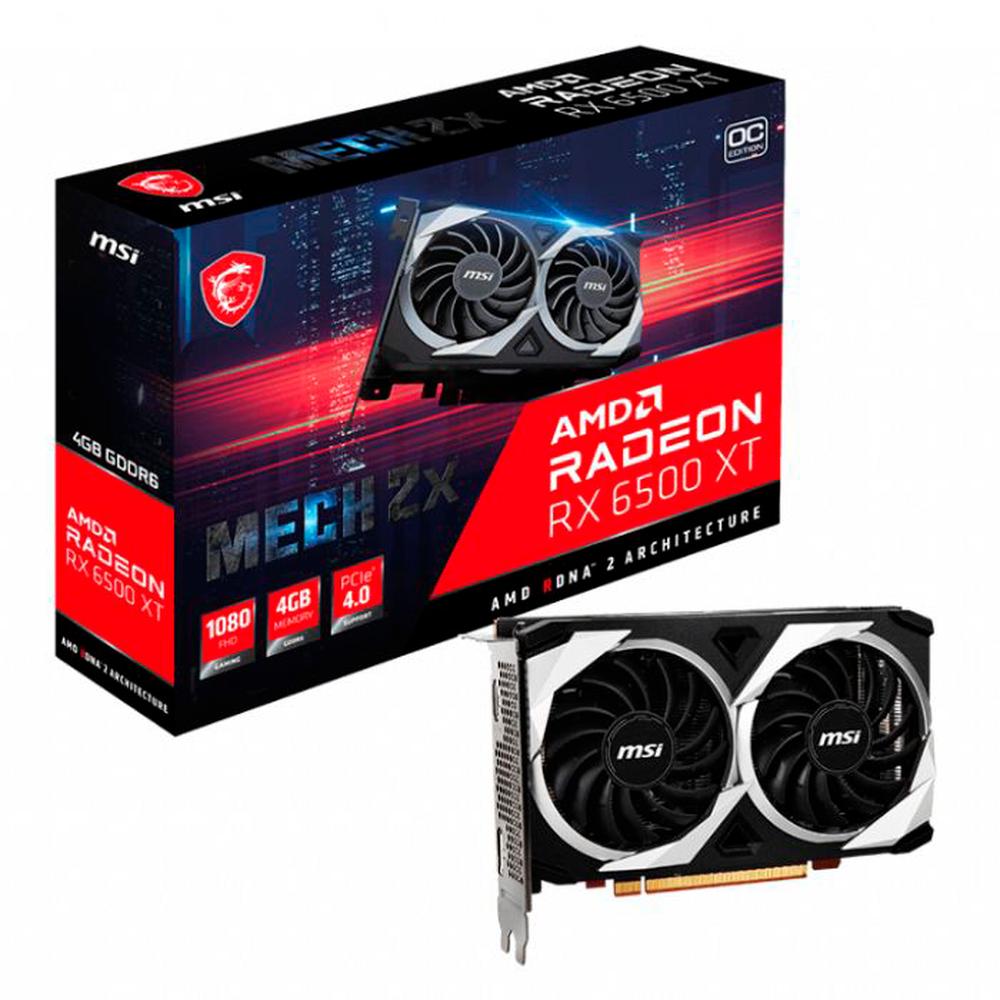 Tarjeta De Video Msi Radeon Rx 6500 Xt Mech 2x 4g Oc Color Negro $3,699