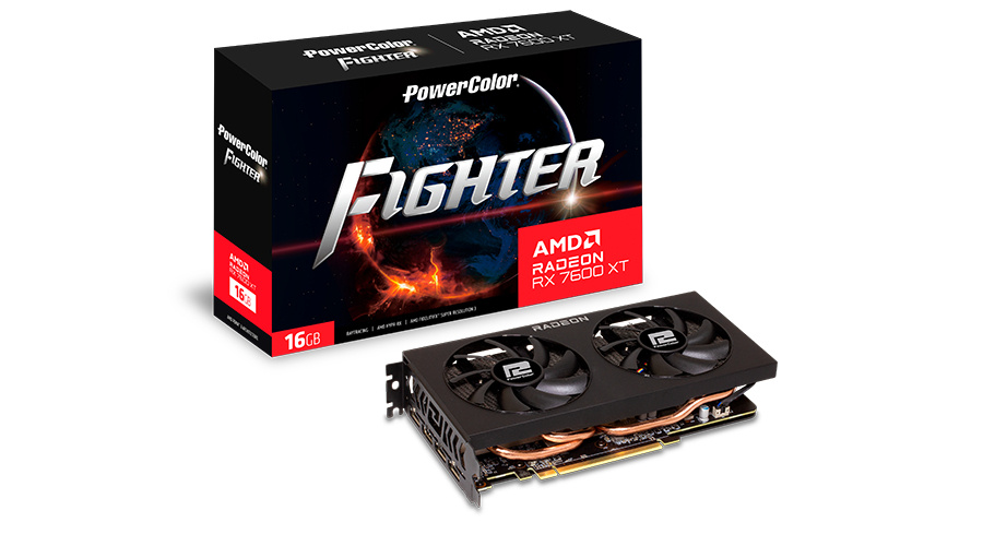 Foto 2 pulgar | Tarjeta De Video Gpu Power Color Radeon Fighter Rx 7600 Xt 16gb Gddr6