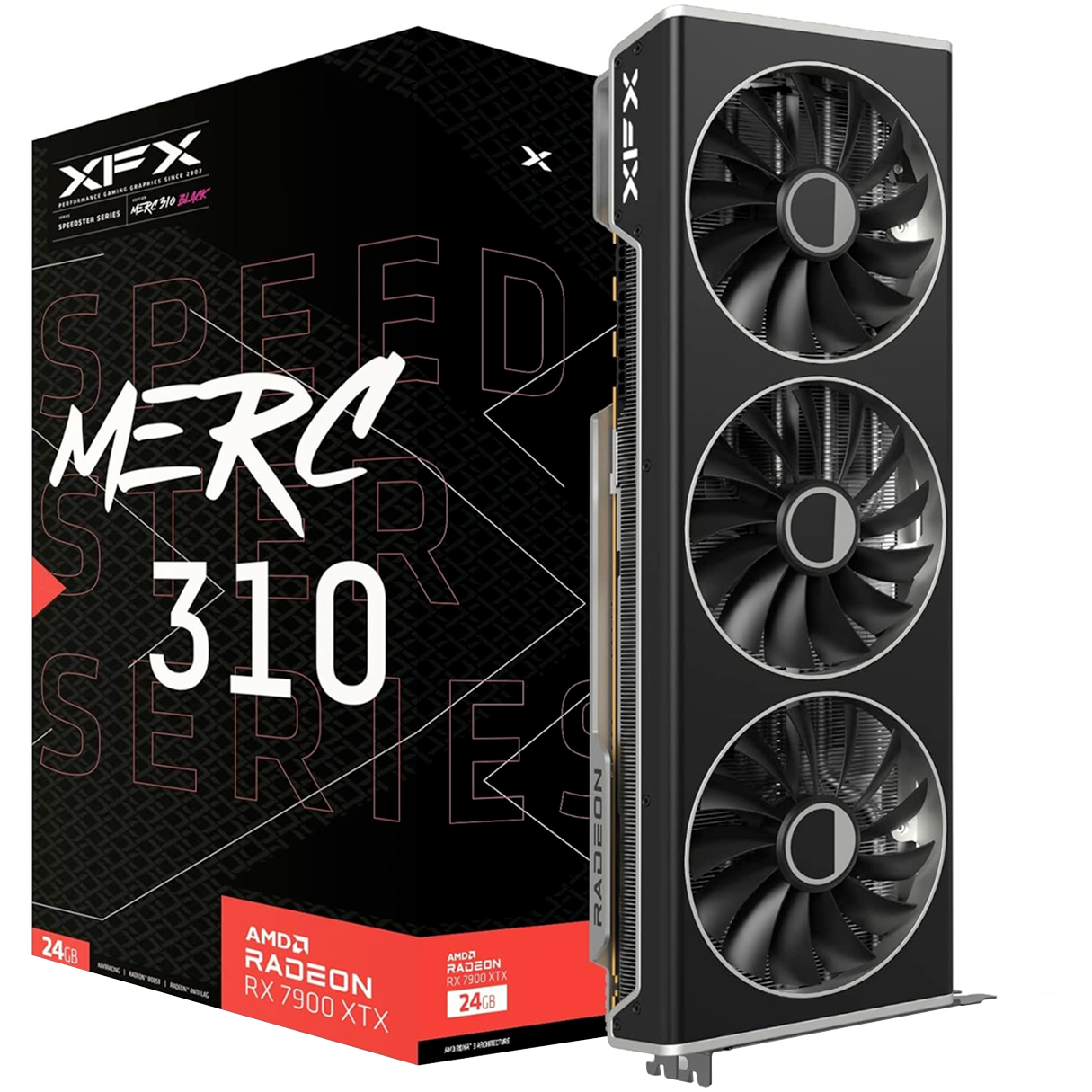 Foto 2 pulgar | Tarjeta De Video Xfx Speedster Merc 310 Radeon Rx 7900 Xtx Black Edition 24gb Gddr6