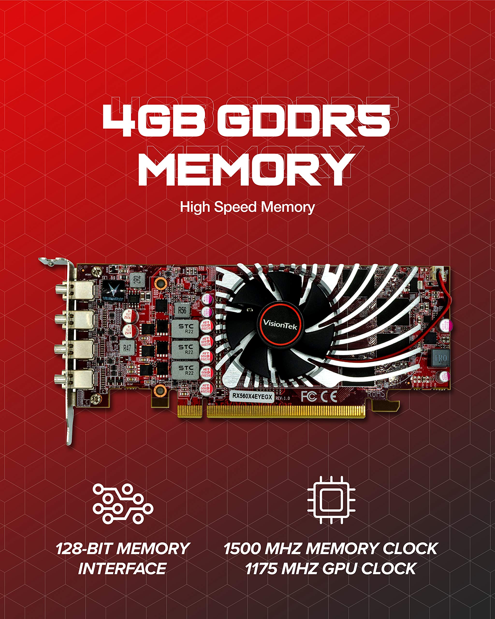 Foto 7 | Tarjeta Gráfica Visiontek Radeon Rx 560 4gb Gddr5 4m 4k - Venta Internacional.