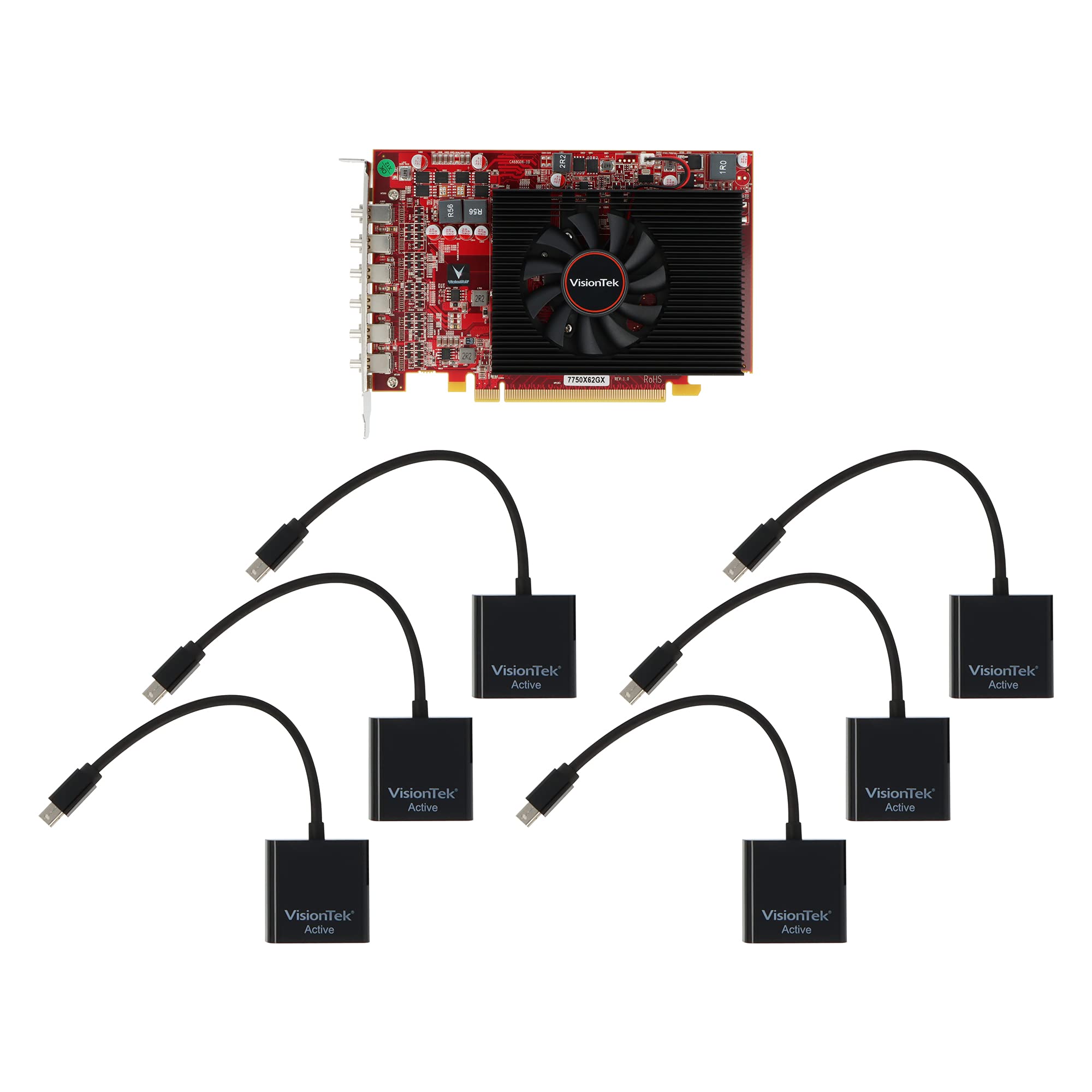 Foto 6 pulgar | Tarjeta Gráfica Visiontek Radeon 7750 2gb Gddr5 6m Con Adaptadores - Venta Internacional.