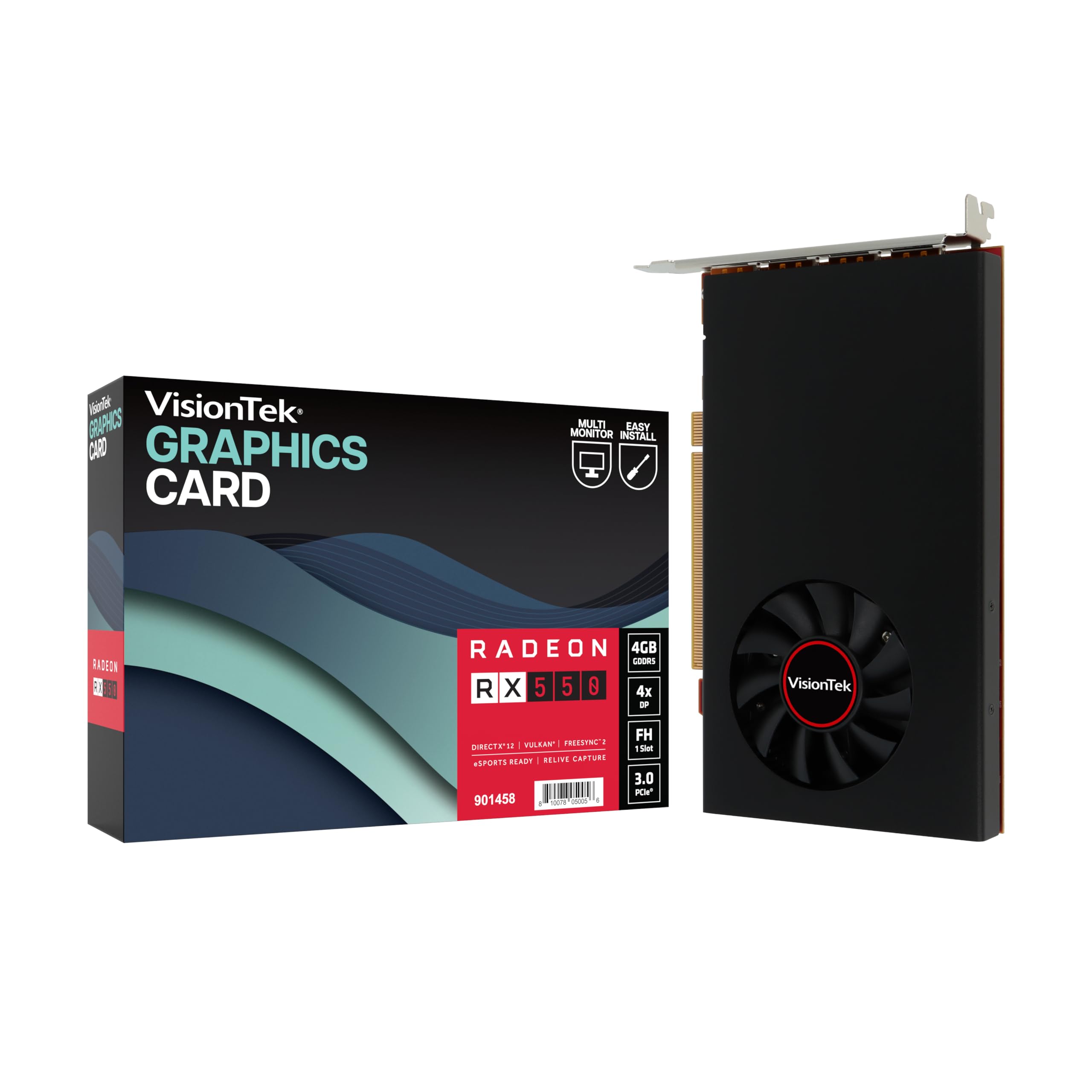 Tarjeta Gráfica Para Computadora Visiontek Amd Radeon Rx 550 4gb - Venta Internacional. $6,319