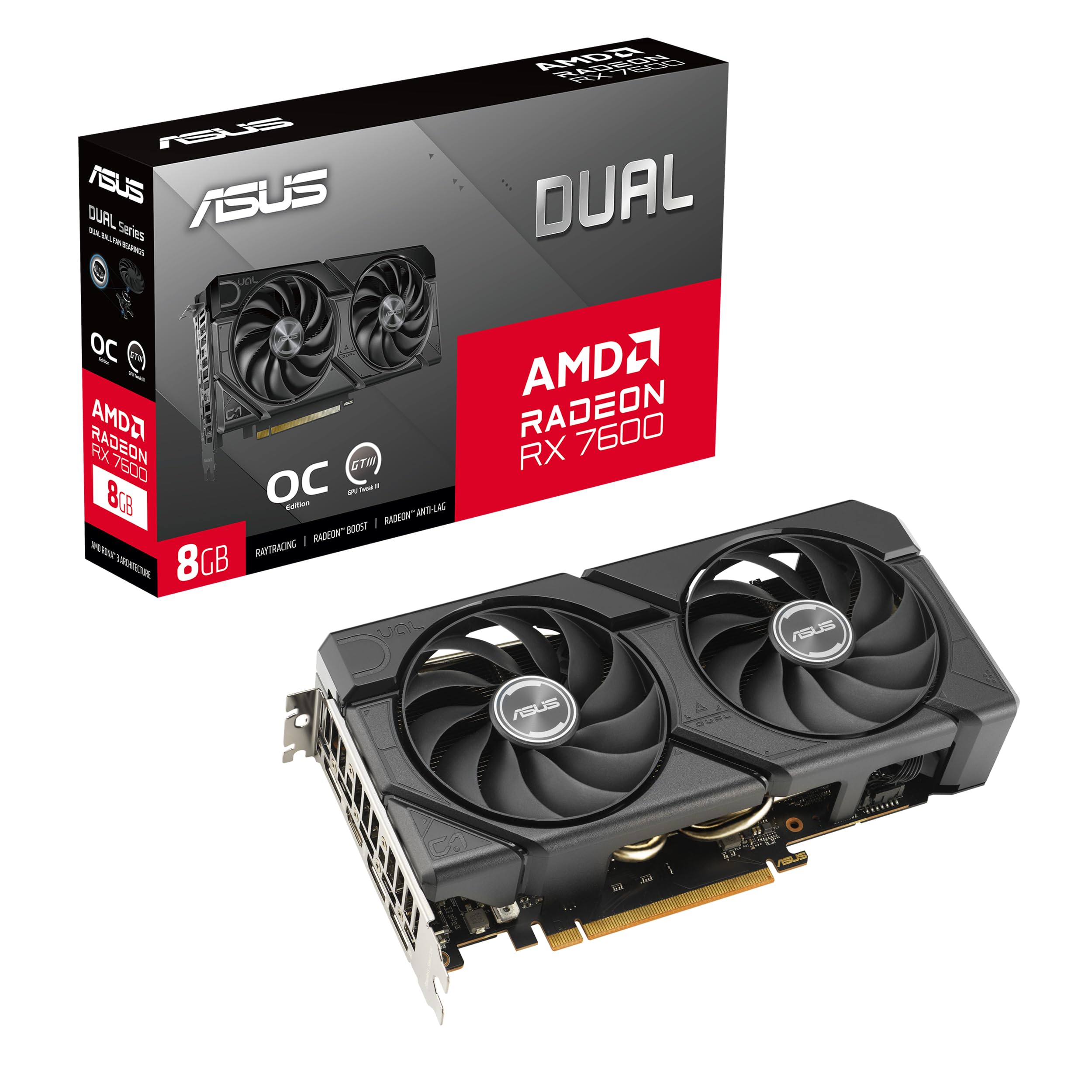 Foto 2 pulgar | Tarjeta Gráfica Asus Dual Radeon Rx 7600 Evo Oc 8gb Gddr6 - Venta Internacional.