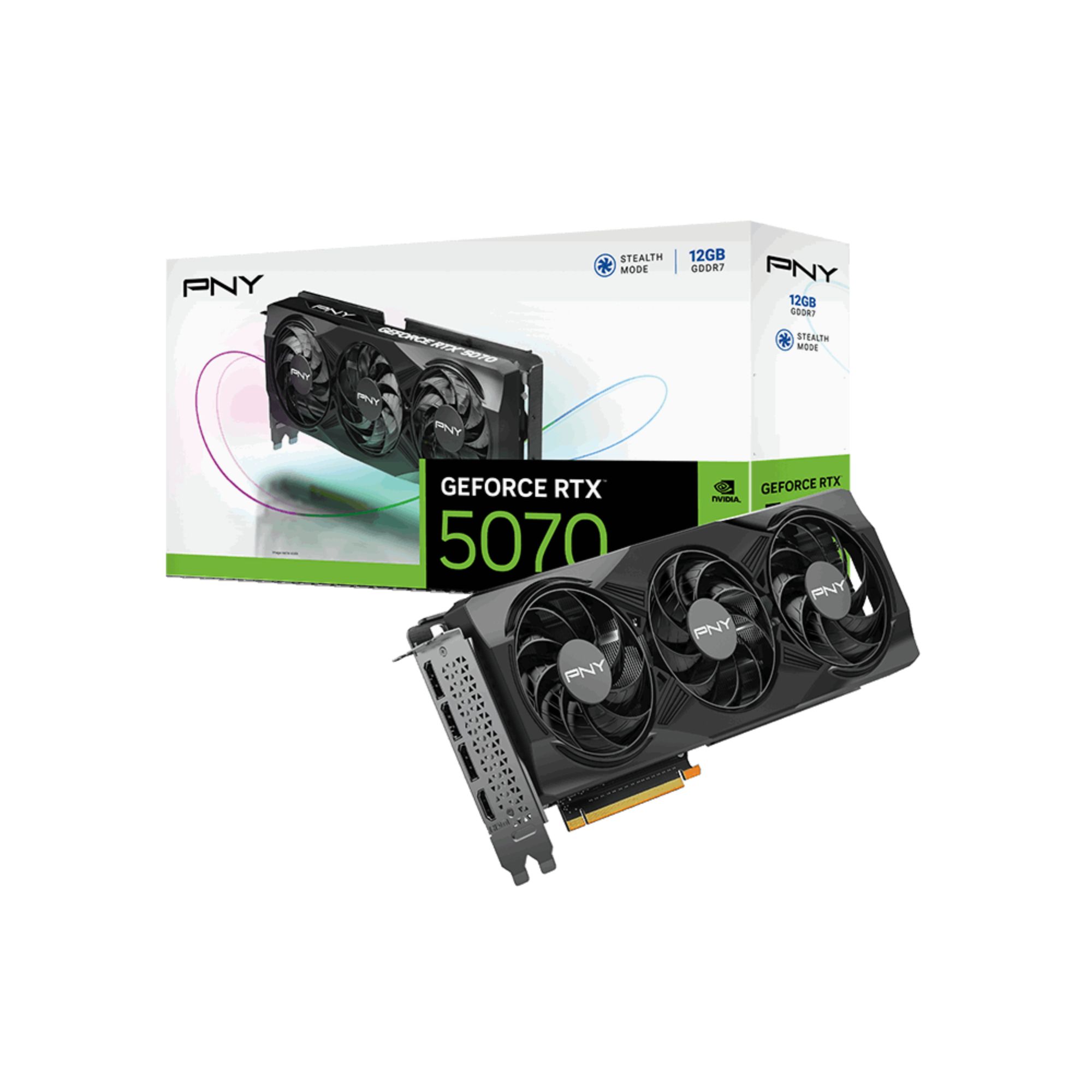 Foto 2 pulgar | Tarjeta De Video Pny Geforce Rtx 5070, Triple Fan, 12 Gb Gddr7, 1x Hdmi, 3x Displayport, Negro