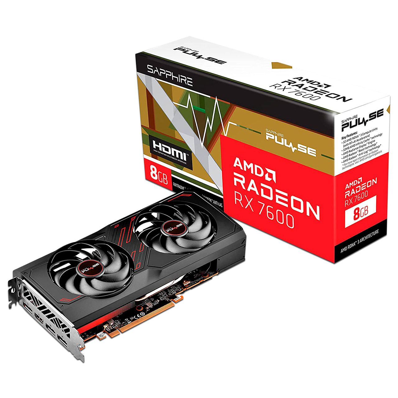 Foto 1 | Tarjeta De Video Amd Radeon Rx 7600 Sapphire  8gb Gddr6  Pci Express 4.0