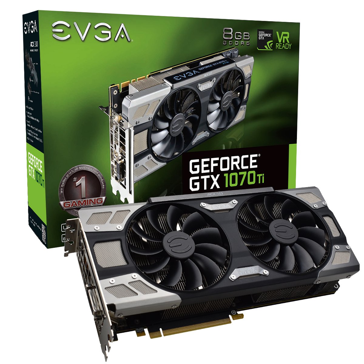 Foto 2 pulgar | Tarjeta Gráfica Evga Geforce Gtx 1070 Ti Ftw Ultra Silent 8gb - Venta Internacional.