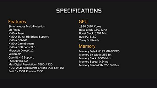 Foto 3 pulgar | Tarjeta Gráfica Evga Geforce Gtx 1070 Ftw Gaming Acx 3.0 8gb - Venta Internacional.