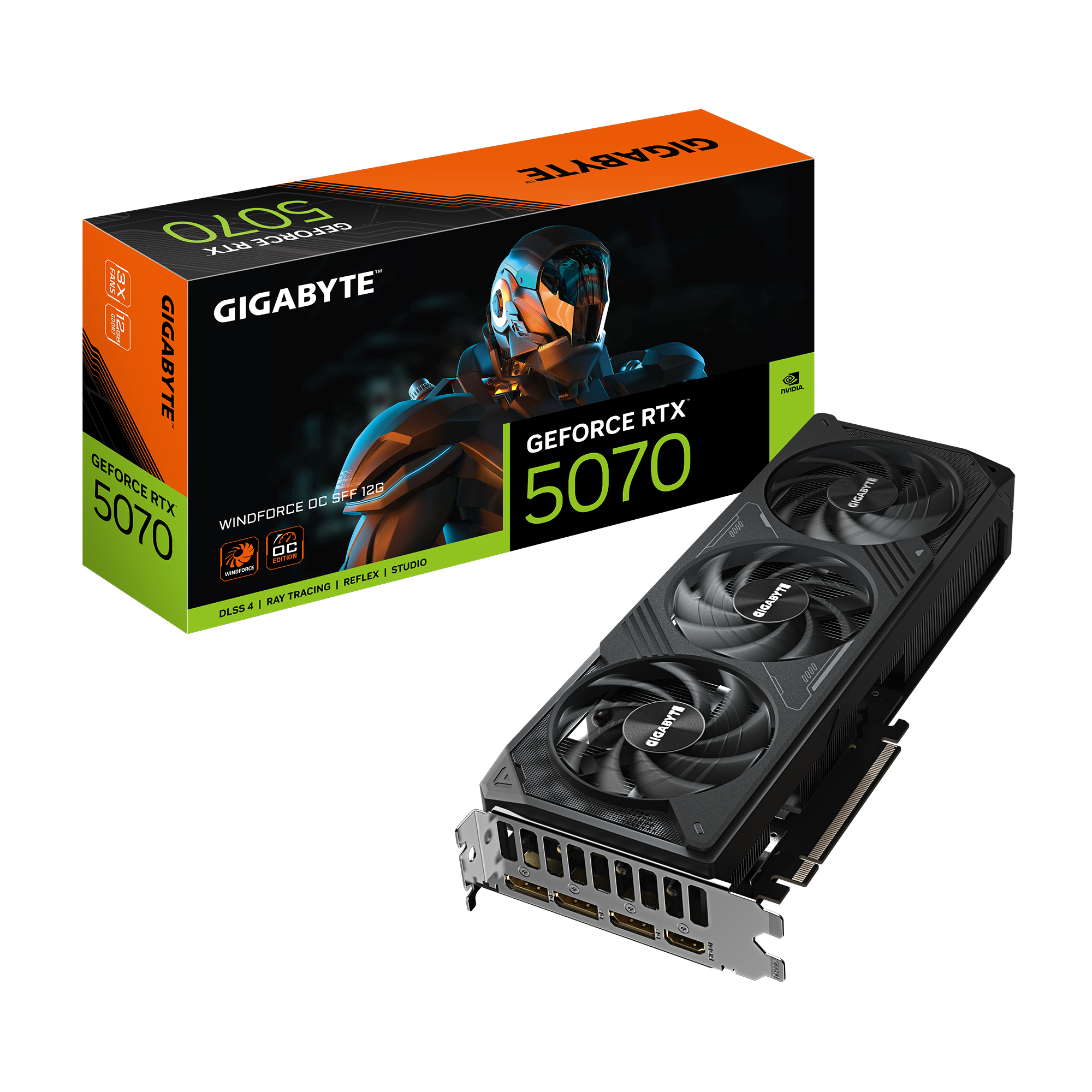 Tvideo Gigabyte Rtx5070 Windforce Oc Sff 12gb 192bit Gddr7 Gv-n5070wf3oc-12gd