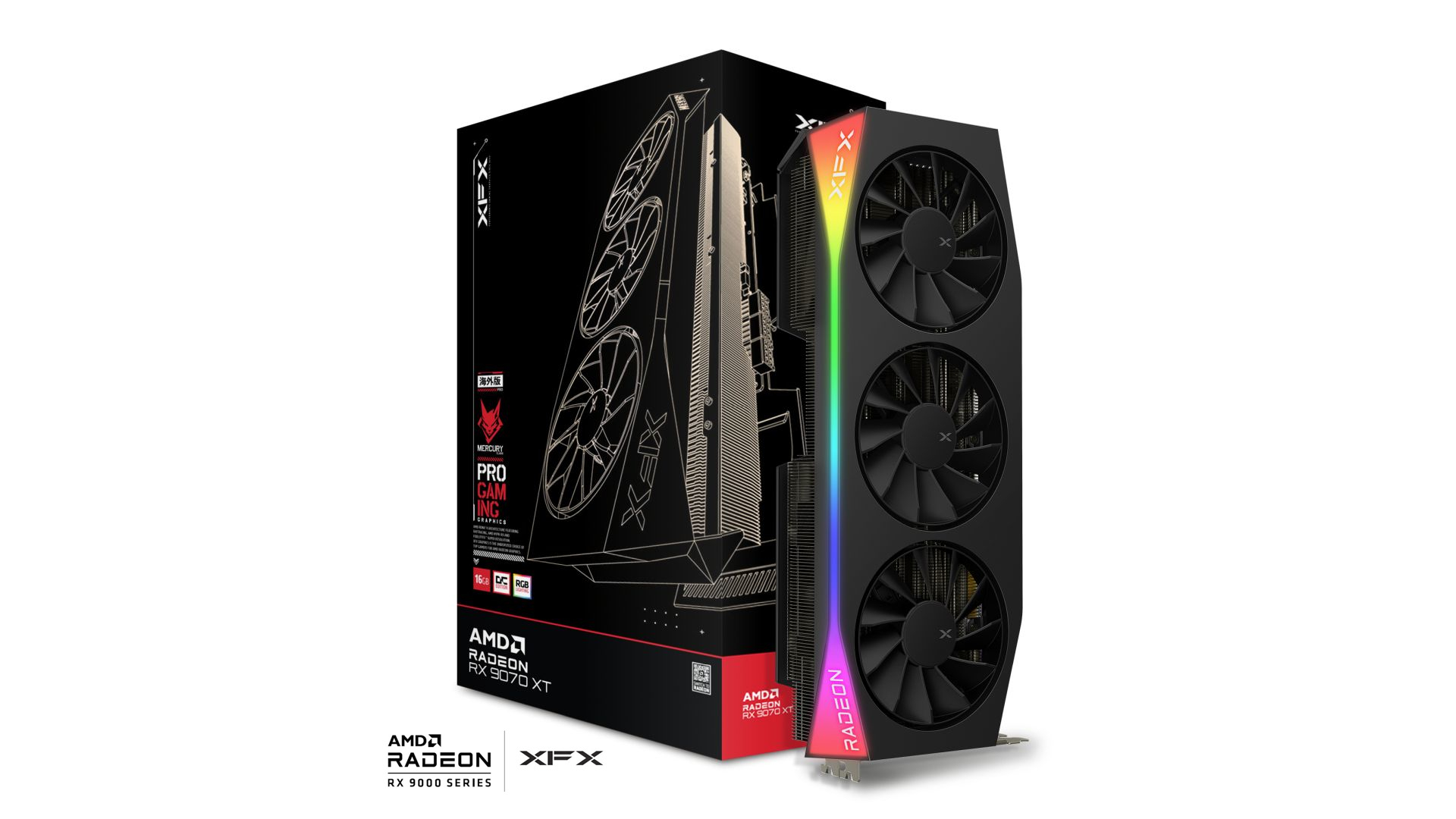 Foto 2 pulgar | Tvideo Xfx Rx 9070xt Oc Mercury Radeon Gaming Rgb 16gb Gddr6 Hdmi Dp Rx-97trgbbb9