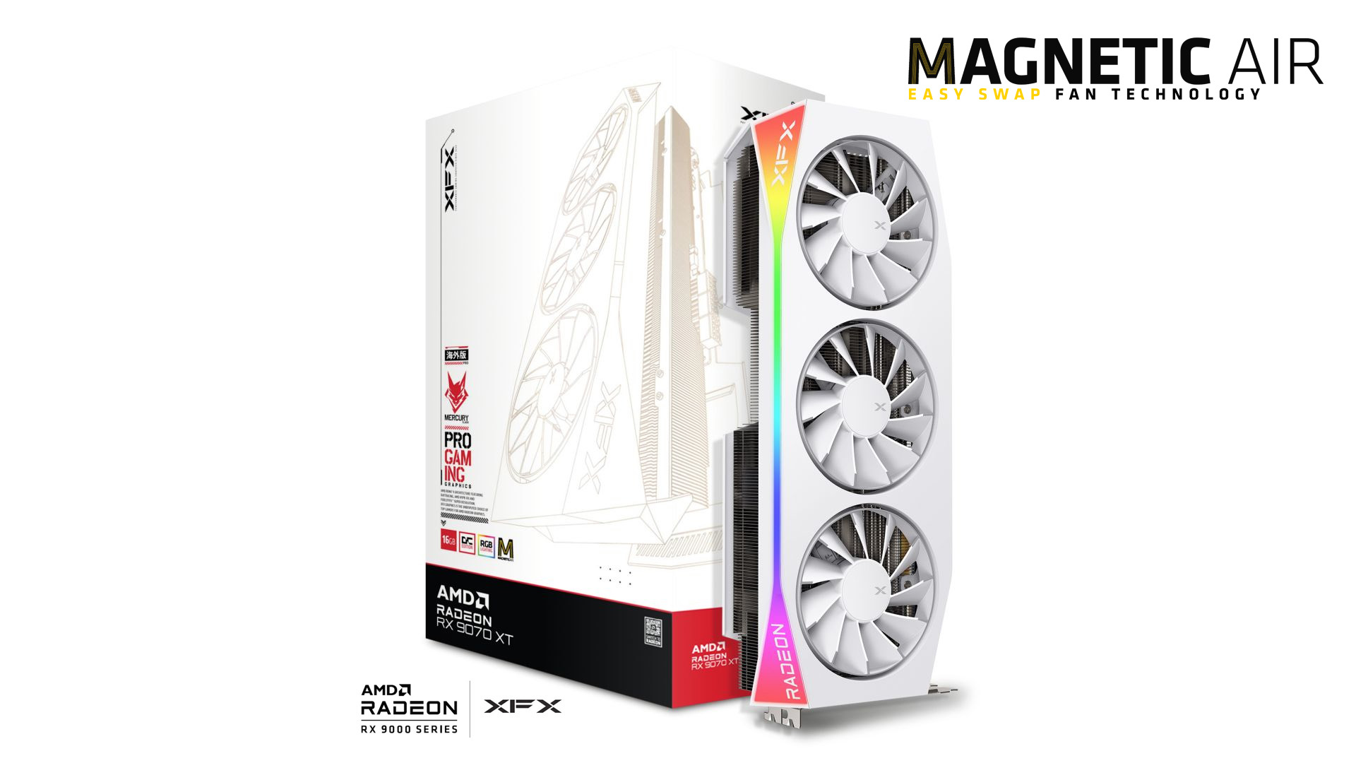 Foto 2 pulgar | Tvideo Xfx Rx 9070xt Oc Mercury Radeon Magnetic Rgb 16gb Gddr6 Hdmi Dp Rx-97tmargw9