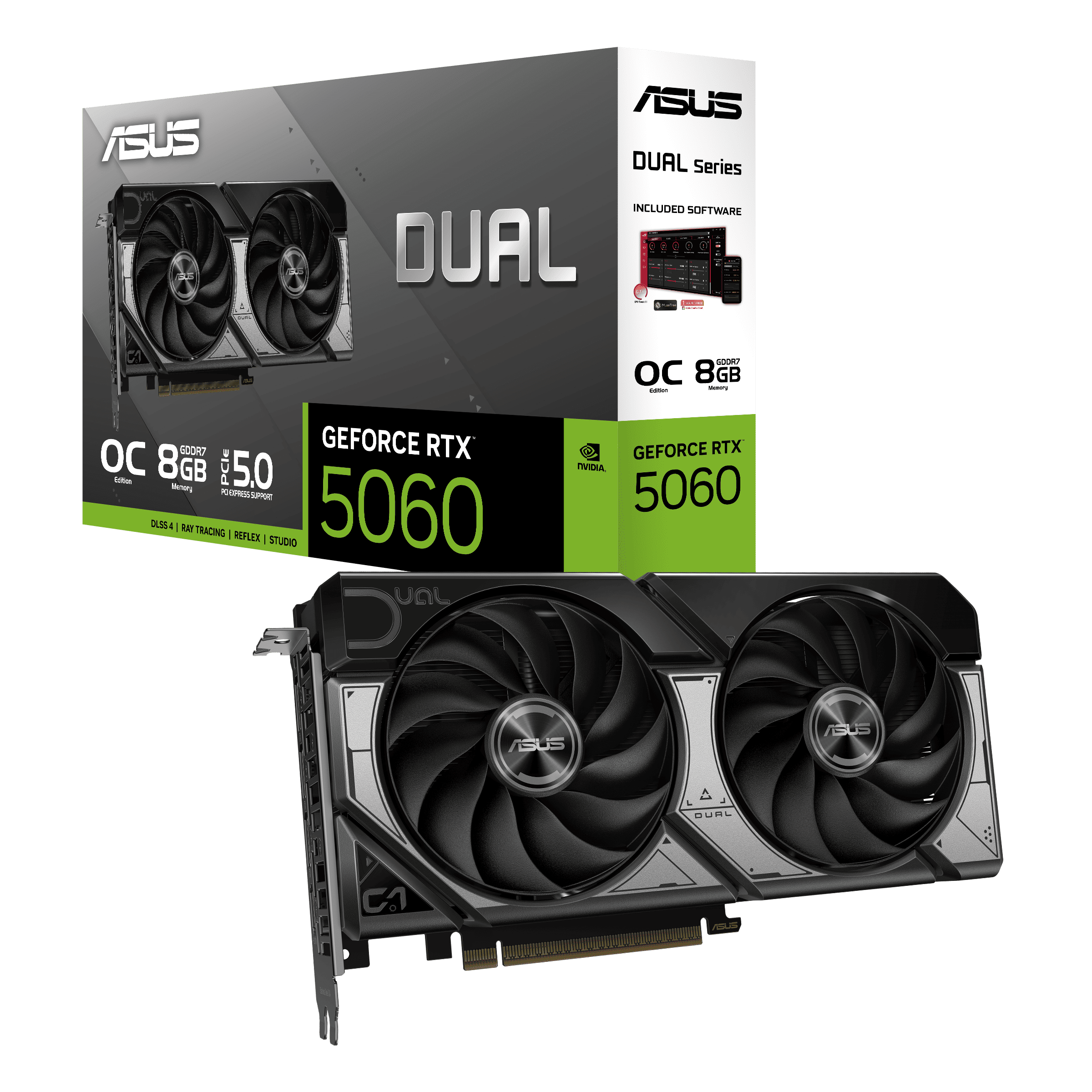 Foto 2 pulgar | Tvideo Asus Dual Rtx 5060 8gb Oc Gddr7 Hdmi Dp Dual-rtx5060-o8g 90yv0n12-m0aa00