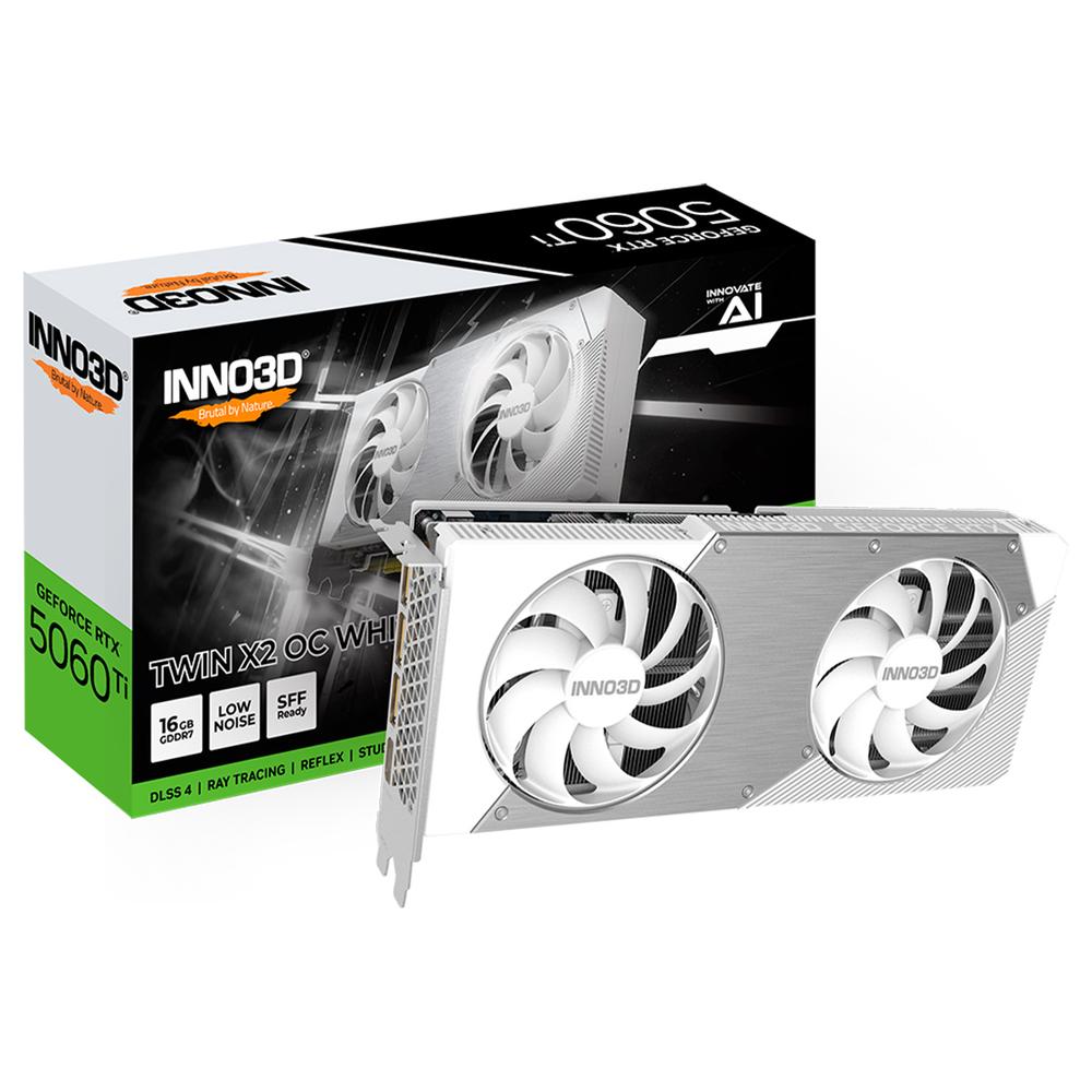 Foto 2 pulgar | Tarjeta De Video Inno3d Geforce Rtx 5060 Ti Twin X2 Oc White 16gb Gddr7 N506t2-16d7x-191073w