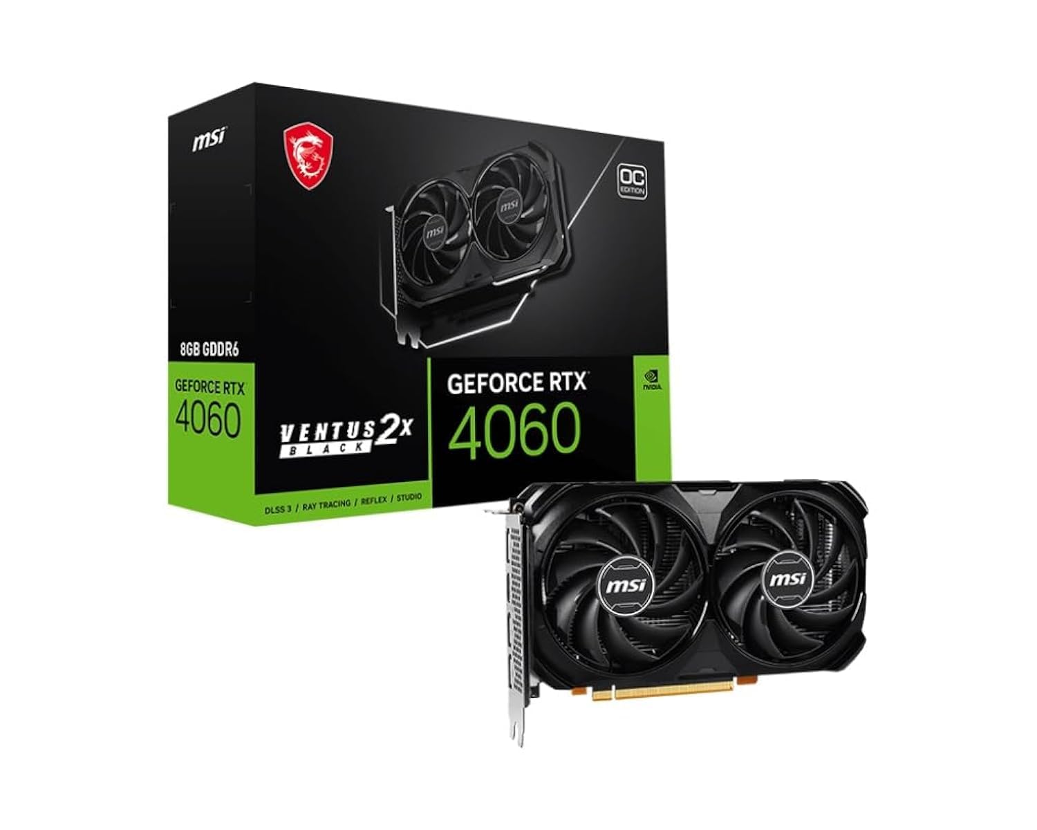 Tarjeta Gráfica Msi Geforce Rtx 4060 Ventus 2x Black 8g Oc 8gb - Venta Internacional.