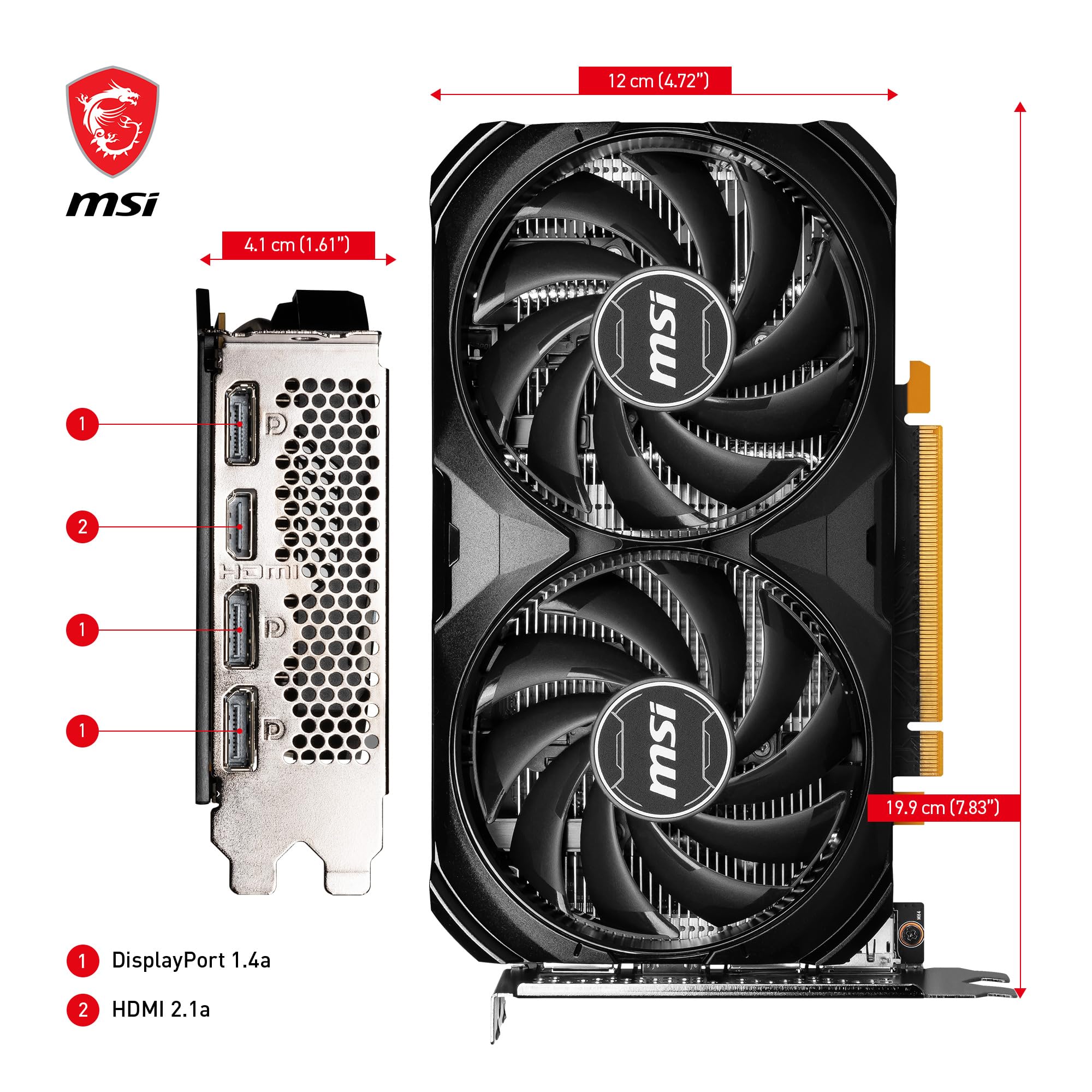 Foto 8 pulgar | Tarjeta Gráfica Msi Geforce Rtx 4060 Ventus 2x Black 8g Oc 8gb - Venta Internacional.