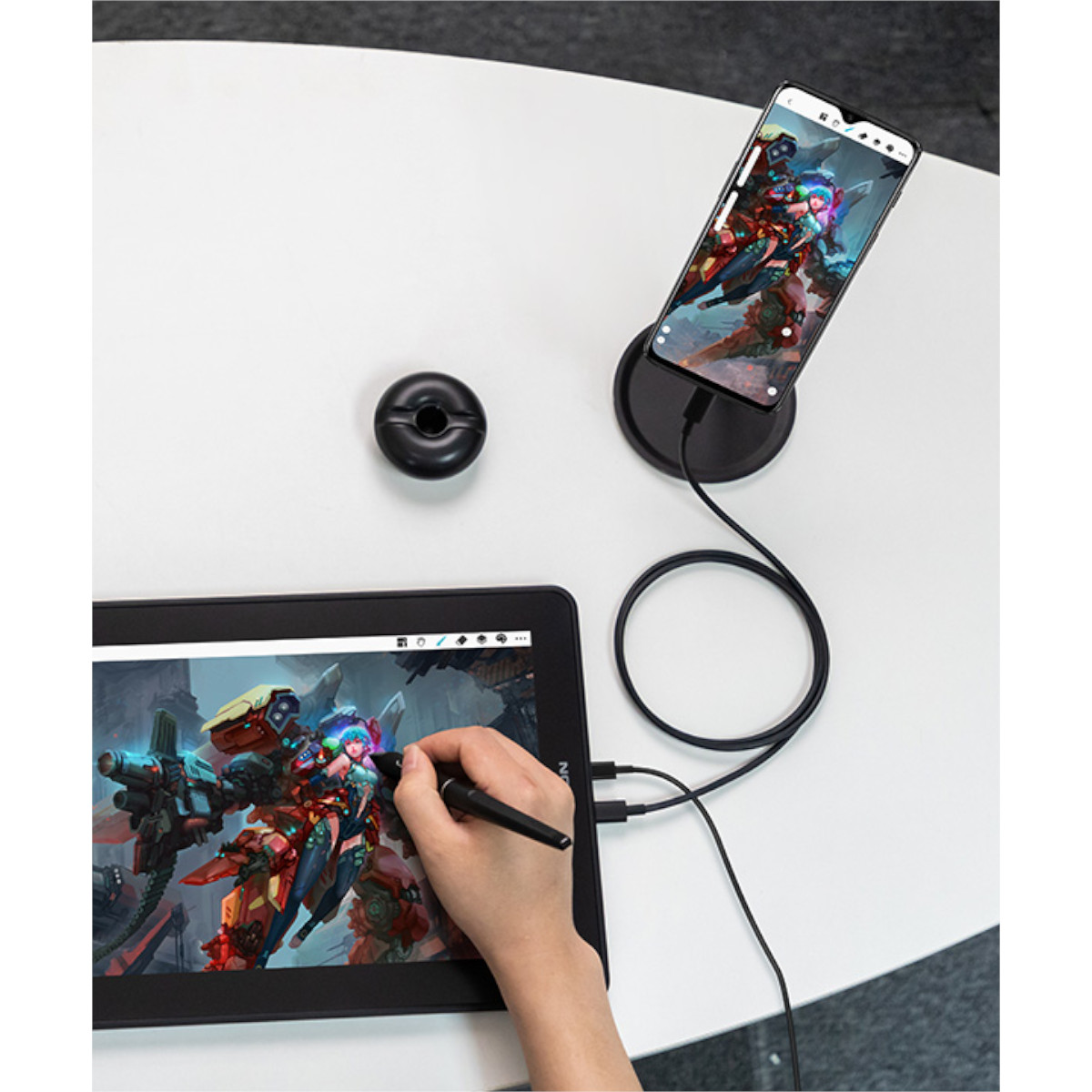 Foto 4 | Tableta Digitalizadora Monitor Huion GS1331-K_B Kamvas 13 con Soporte Negra