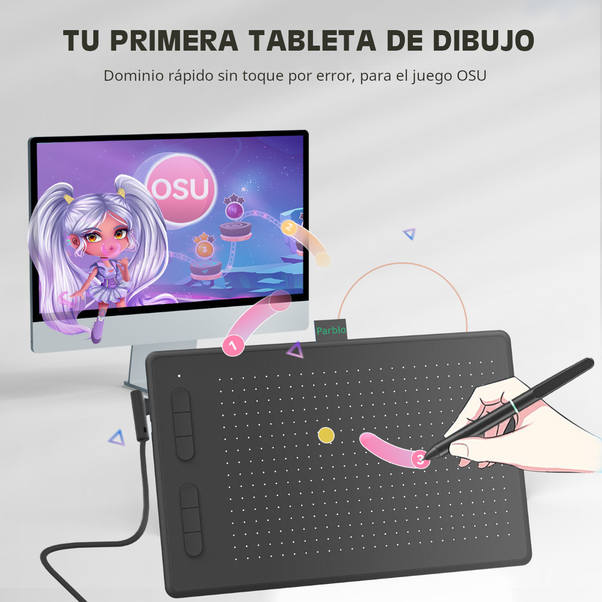 Foto 9 pulgar | Tableta Digitalizadora Parblo Ninos N10 Dibujo 10x6.25 Pulgadas