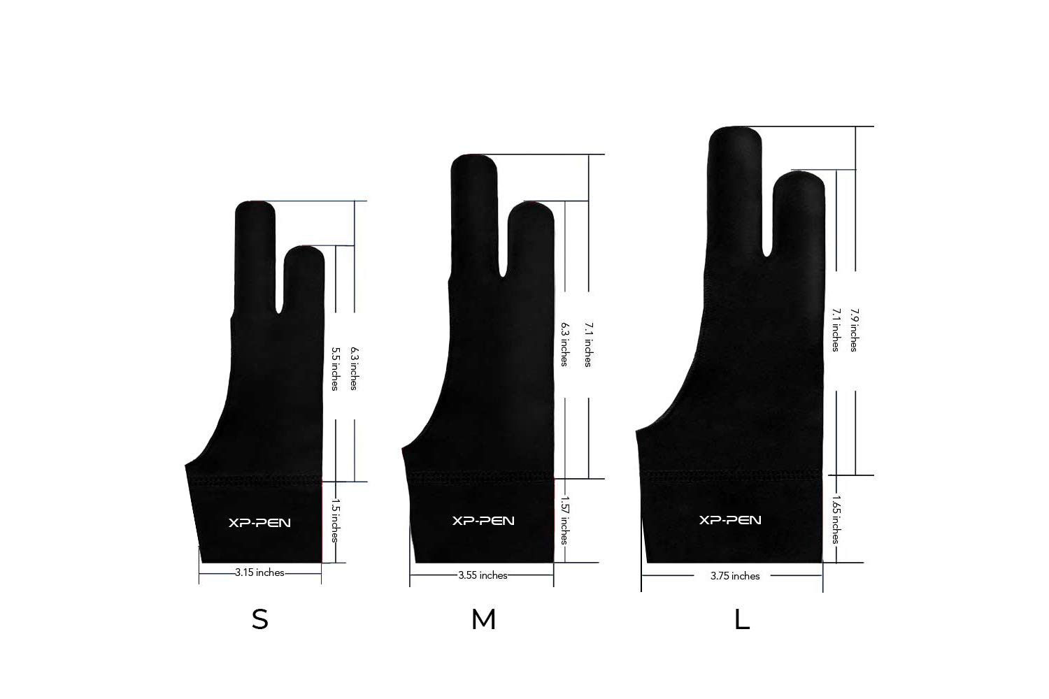 Foto 3 pulgar | Guante De Dibujo Xp-pen Artist De 2 Dedos Para Tableta Gráfica - Venta Internacional.