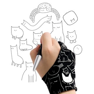 Foto 5 | Guante De Dibujo Xp-pen Xppen Digital Con Dos Dedos, Bonito Estampado De Gato - Venta Internacional.