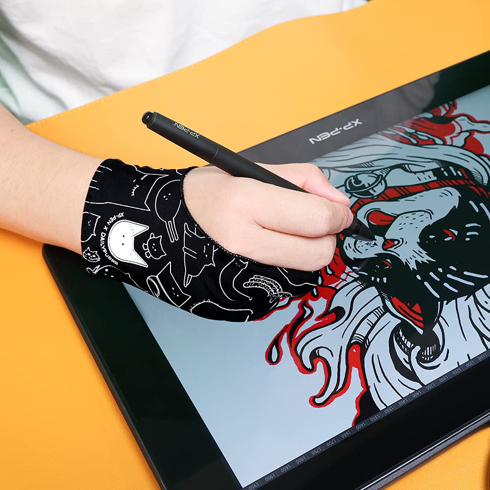 Foto 8 pulgar | Guante De Dibujo Xp-pen Xppen Digital Con Dos Dedos, Bonito Estampado De Gato - Venta Internacional.