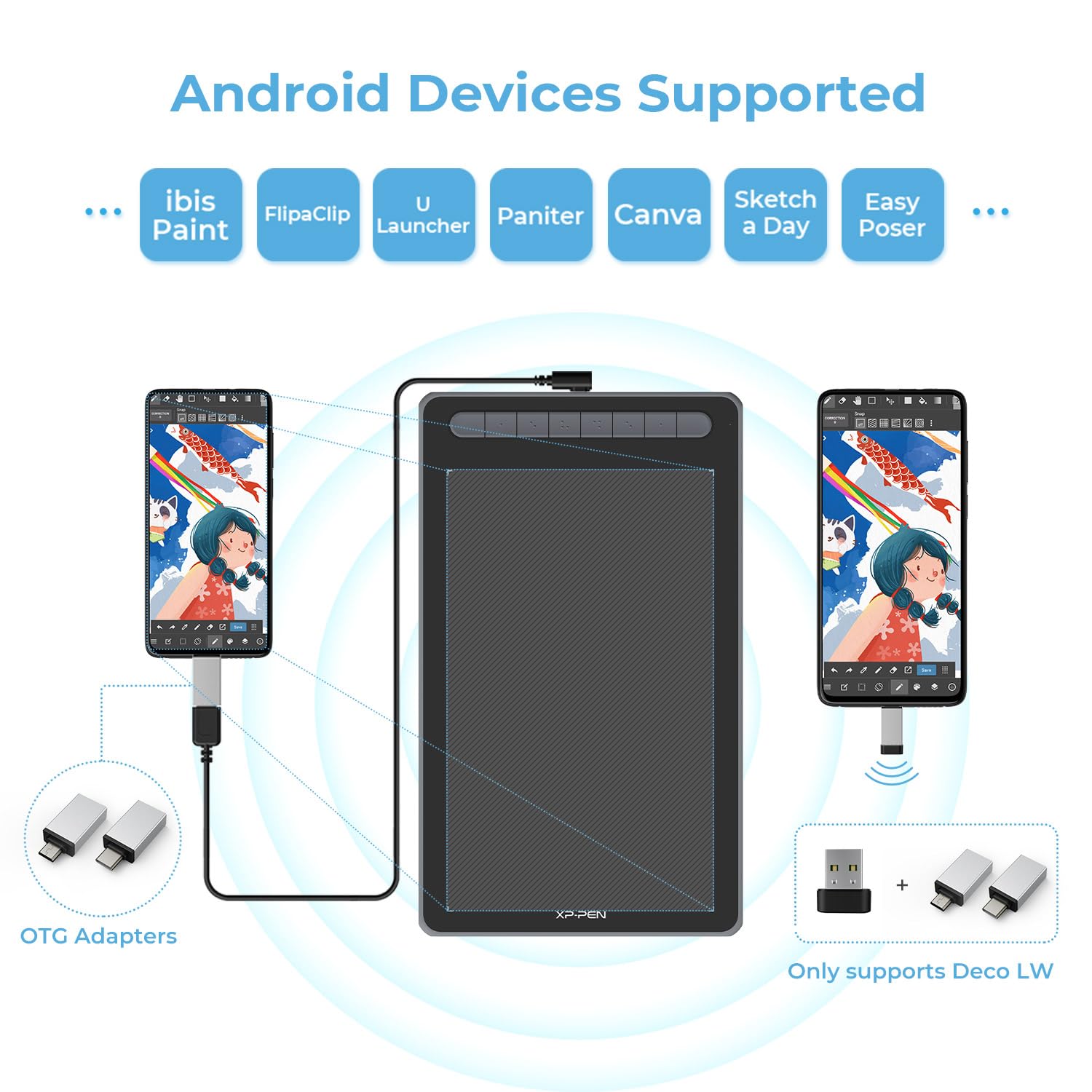 Foto 6 pulgar | Tableta De Dibujo Xp-pen Deco Lw 10x6 Bluetooth Negra - Venta Internacional.