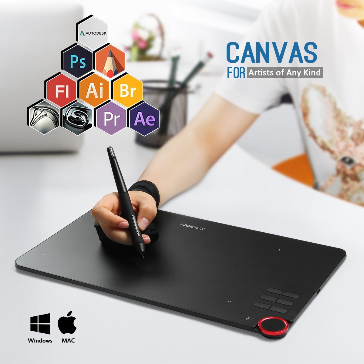 Foto 5 pulgar | Lápiz Sin Batería Drawing Tablet Xp-pen Deco 03 8192 Level - Venta Internacional.