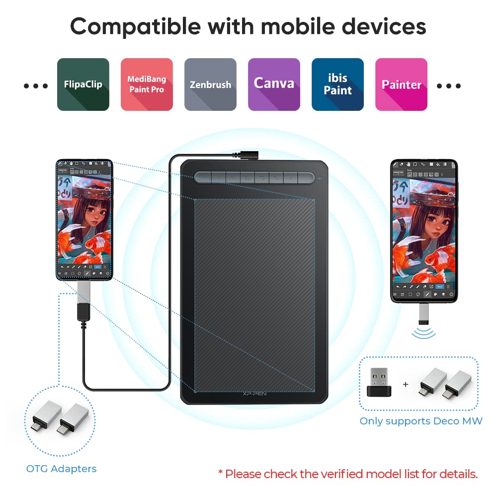 Foto 4 pulgar | Tableta De Dibujo Xp-pen Deco Mw Bluetooth Inalámbrica De 8 X 5 Pulgadas - Venta Internacional.