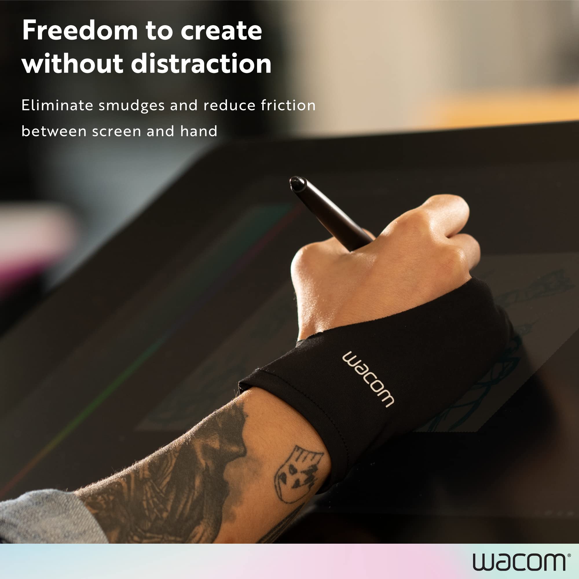 Foto 2 | Guante De Dibujo Wacom Two-finger Para Tableta De Dibujo, Color Negro - Venta Internacional.