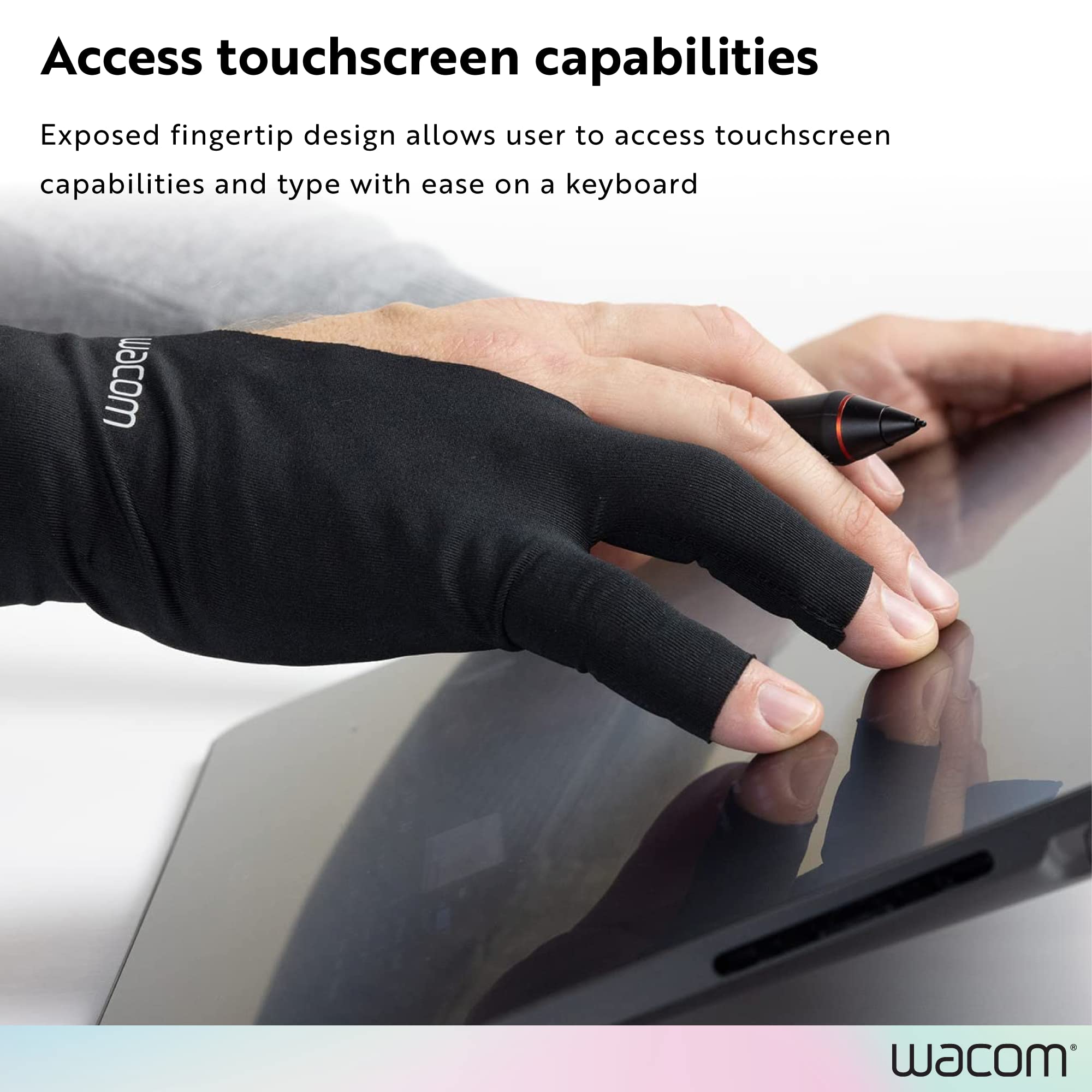 Foto 4 | Guante De Dibujo Wacom Two-finger Para Tableta De Dibujo, Color Negro - Venta Internacional.