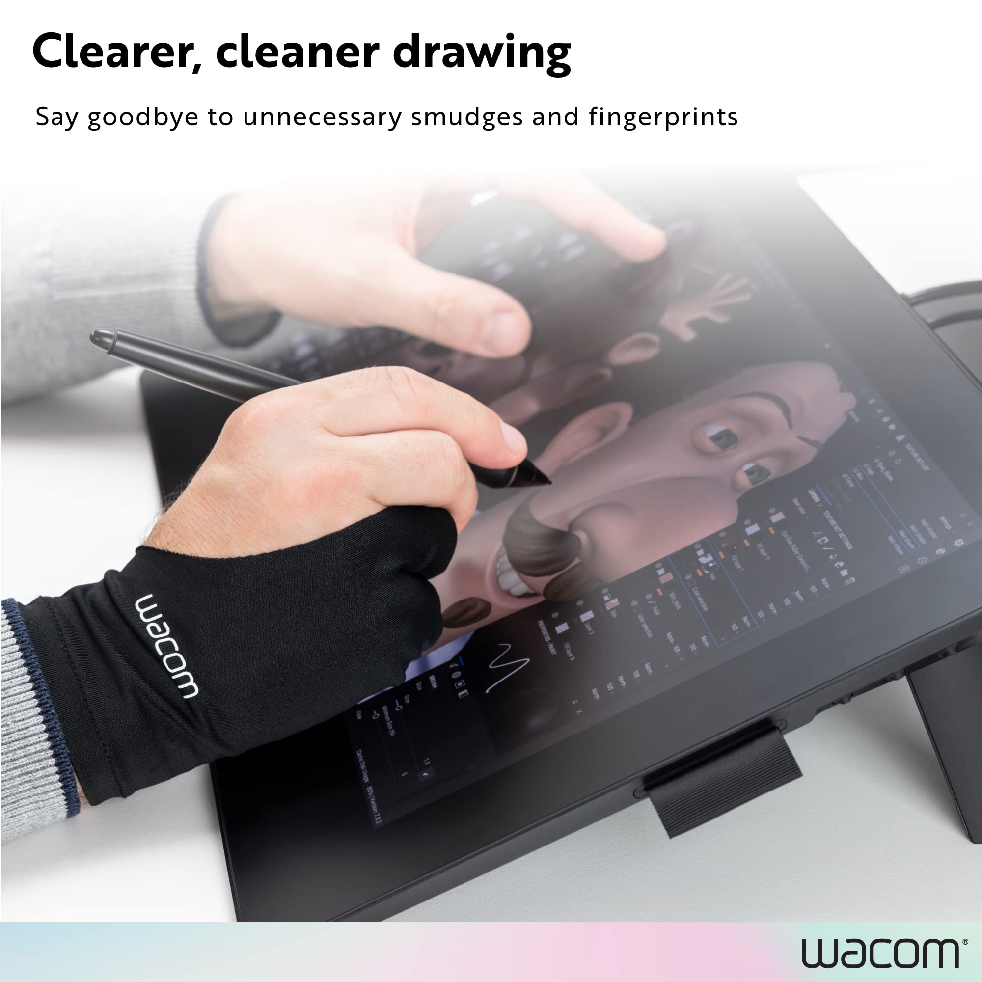 Foto 5 | Guante De Dibujo Wacom Two-finger Para Tableta De Dibujo, Color Negro - Venta Internacional.