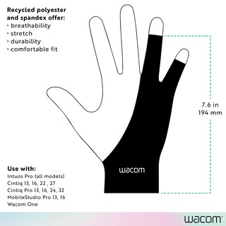 Foto 7 | Guante De Dibujo Wacom Two-finger Para Tableta De Dibujo, Color Negro - Venta Internacional.