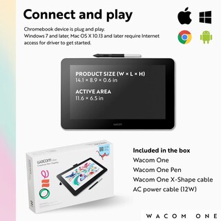 Foto 6 | Tableta De Dibujo Wacom One Hd Creative Pen Display De 13,3'' - Venta Internacional.