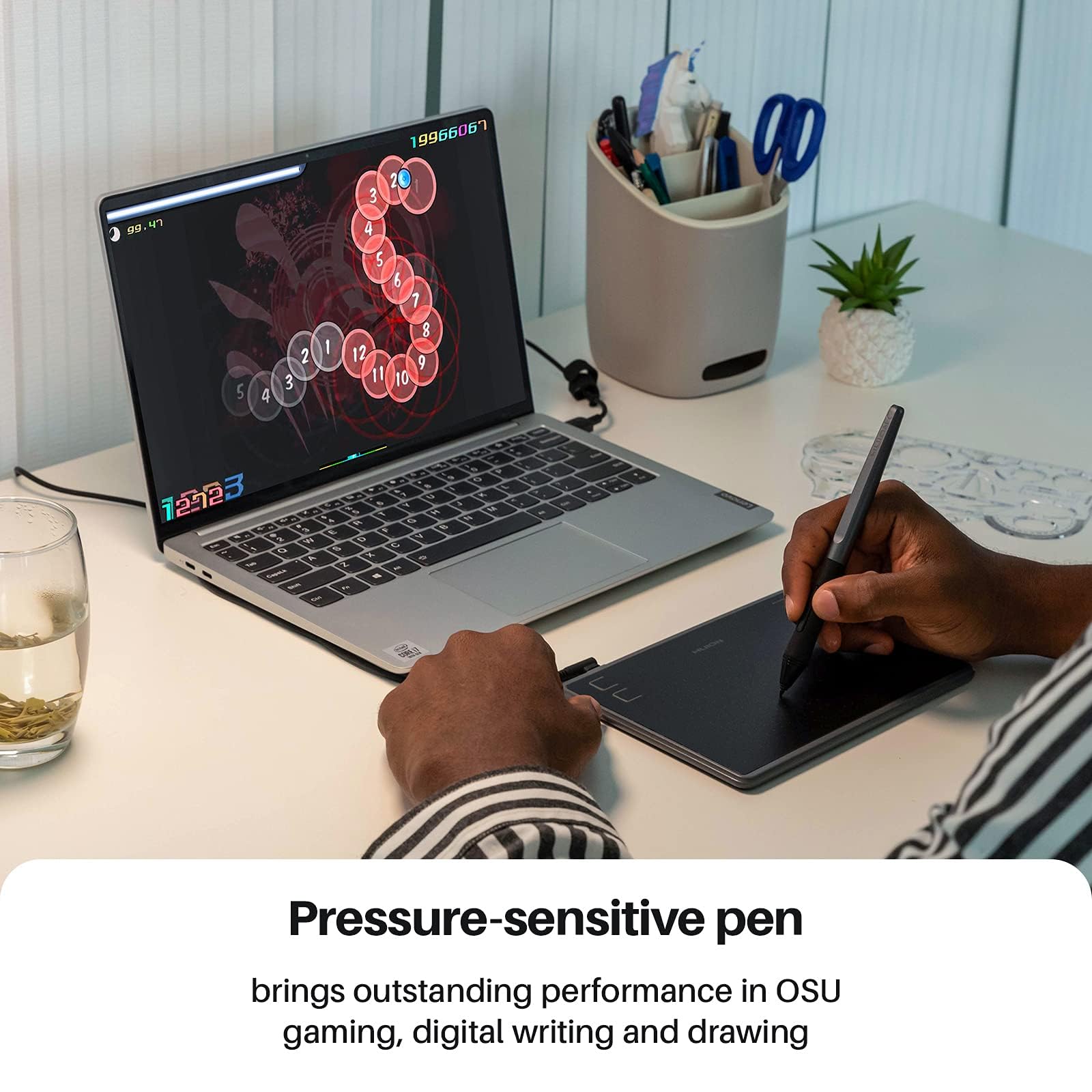 Foto 5 pulgar | Tableta Gráfica Huion Inspiroy H430p Osu Con Guante Y Lápiz Capacitivo