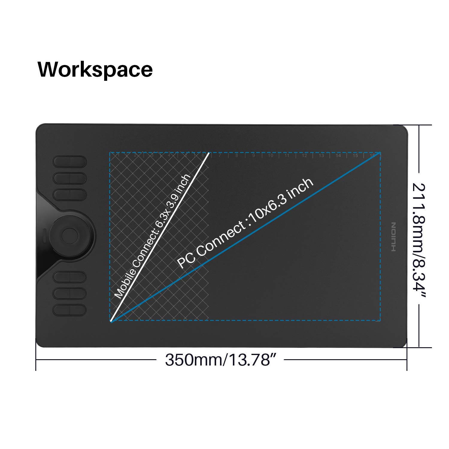 Foto 6 pulgar | Tableta De Dibujo Gráfico Huion Hs610 De 10 X 6,25 Pulgadas Con Lápiz