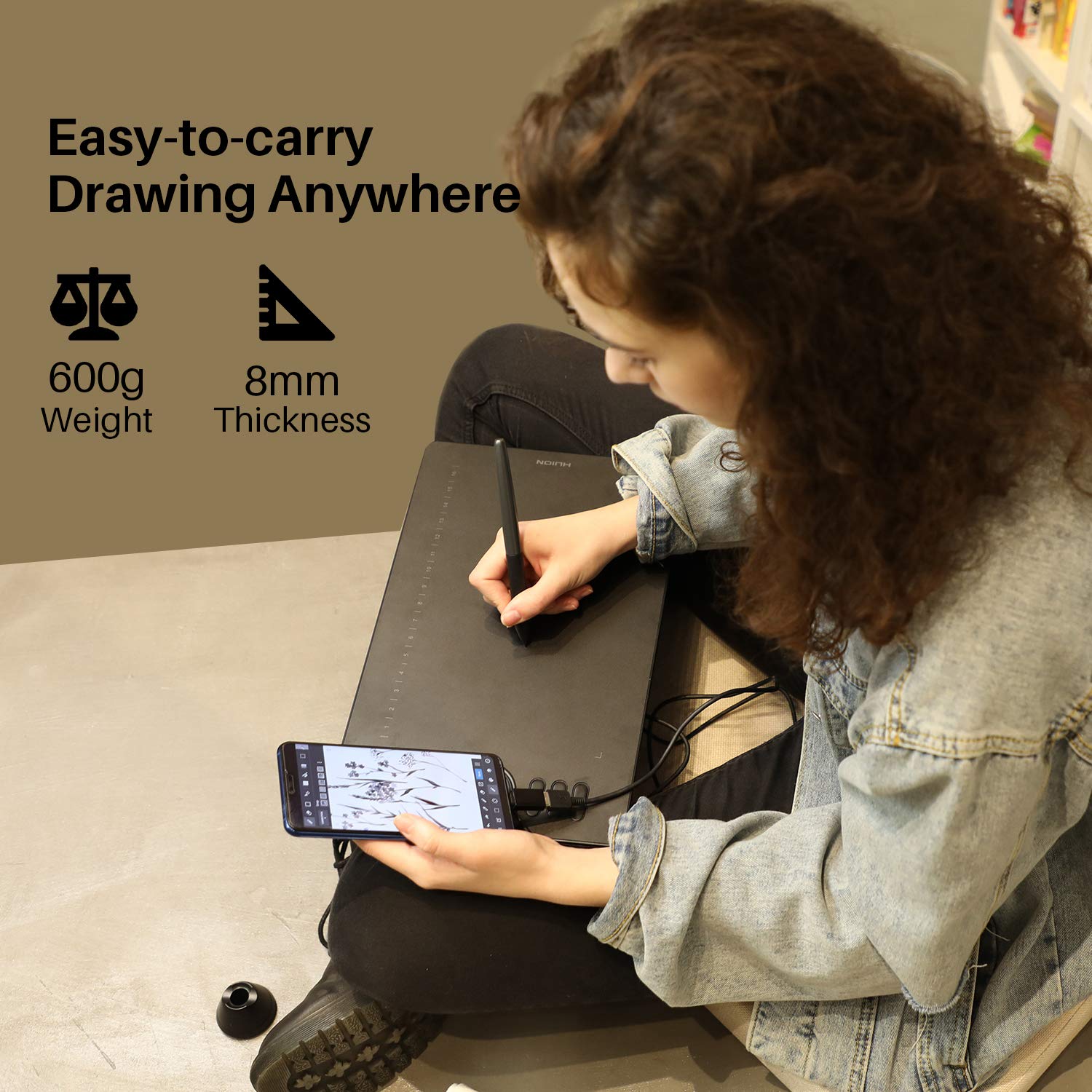 Foto 6 | Tableta De Dibujo Gráfico Huion Hs610 De 10 X 6,25 Pulgadas Con Lápiz