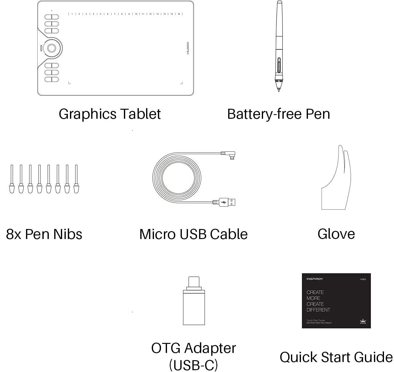 Foto 7 | Tableta De Dibujo Gráfico Huion Hs610 De 10 X 6,25 Pulgadas Con Lápiz