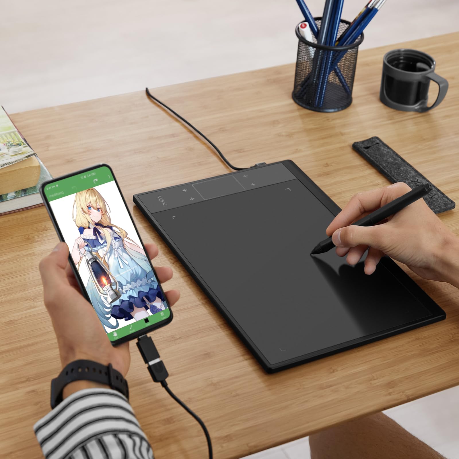 Foto 4 | Tableta De Dibujo Veikk A30 V2 De 25,4 X 15,24 Cm Con Bolígrafo Sin Batería - Venta Internacional.