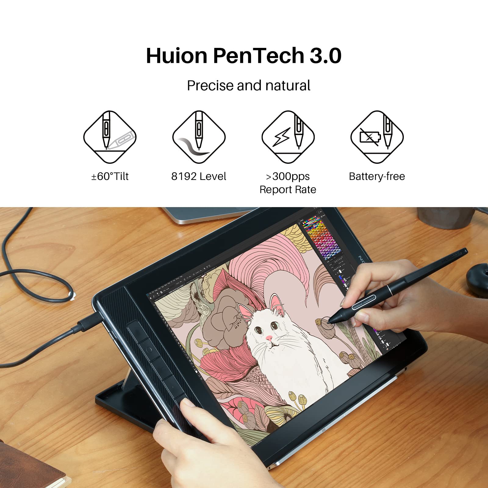 Foto 6 pulgar | Tableta De Dibujo Huion Kamvas Pro 13 2.5k Qhd Con Stylus Pw517 - Venta Internacional.