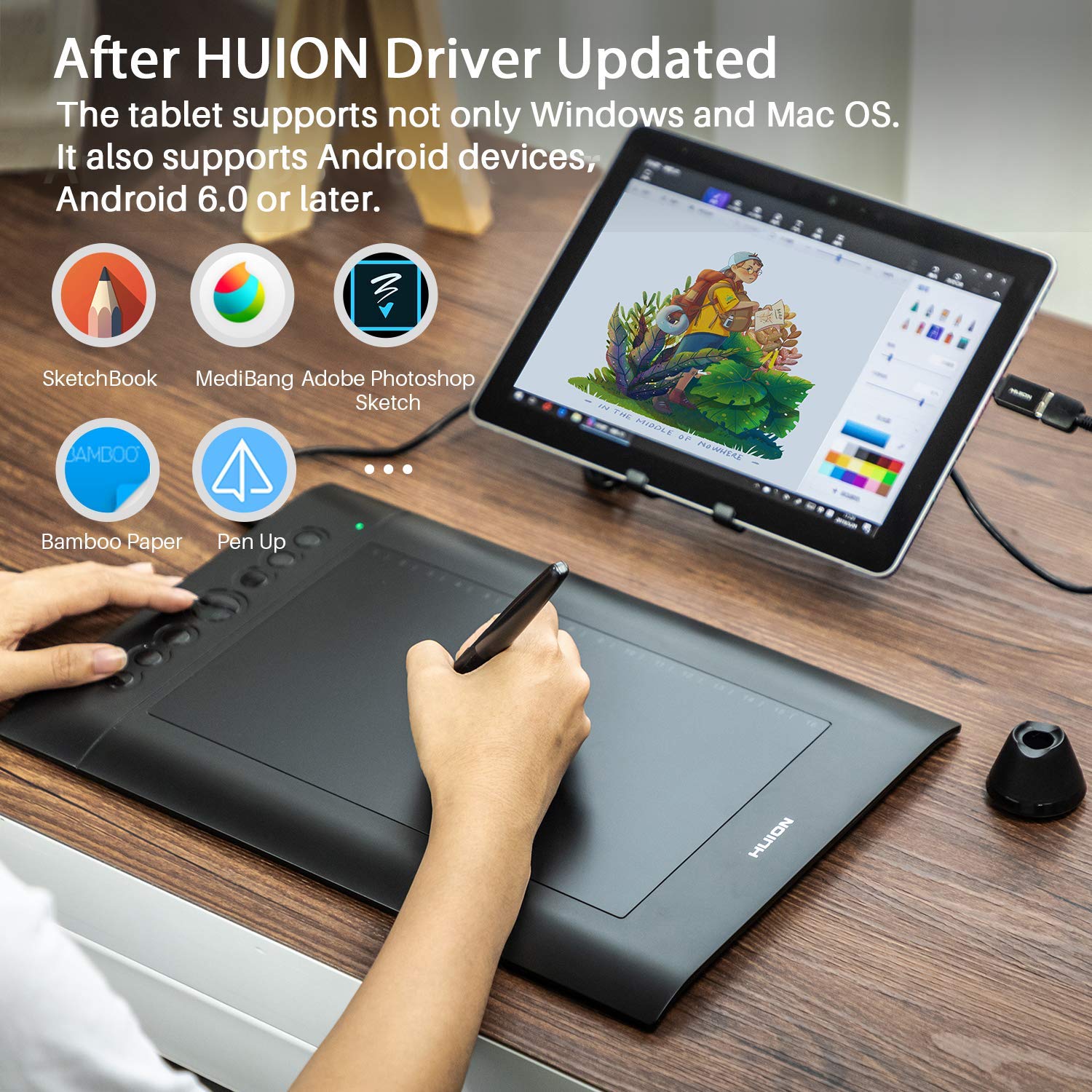 Foto 4 | Tableta De Dibujo Gráfico Huion H610 Pro V2 Android 6.0