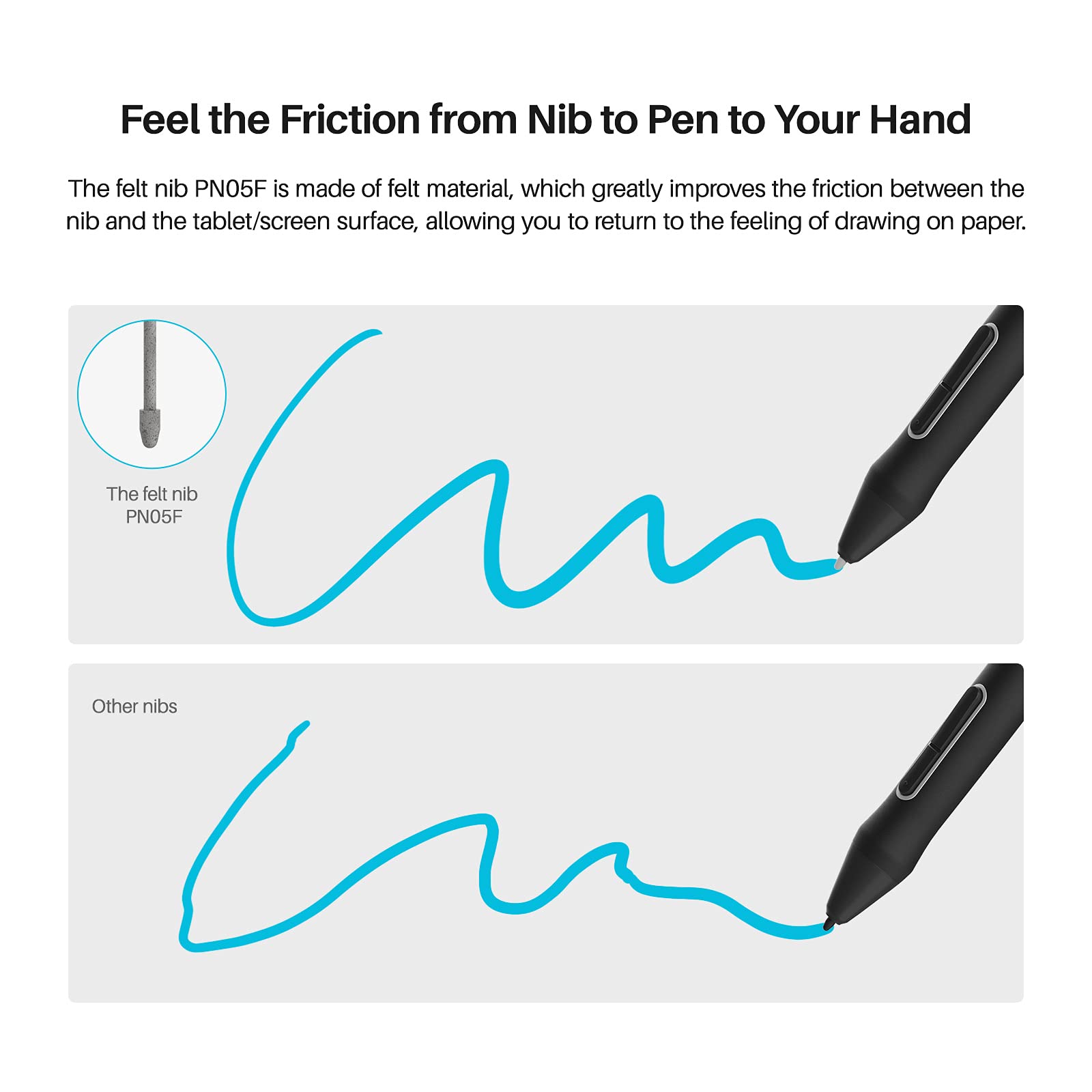 Foto 4 pulgar | Plumas De Fieltro De Repuesto Huion Pn05f Para Lápiz Capacitivo Pw517 X10 - Venta Internacional.