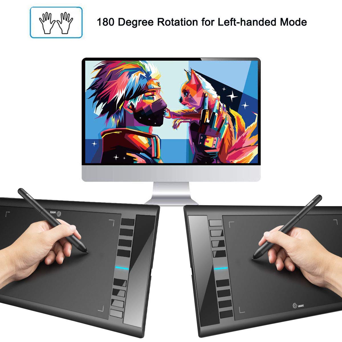 Foto 5 | Tableta Gráfica De Dibujo Ugee M708 De 25,4 X 15,24 Cm Con 8 Teclas De Acceso Rápido - Venta Internacional.