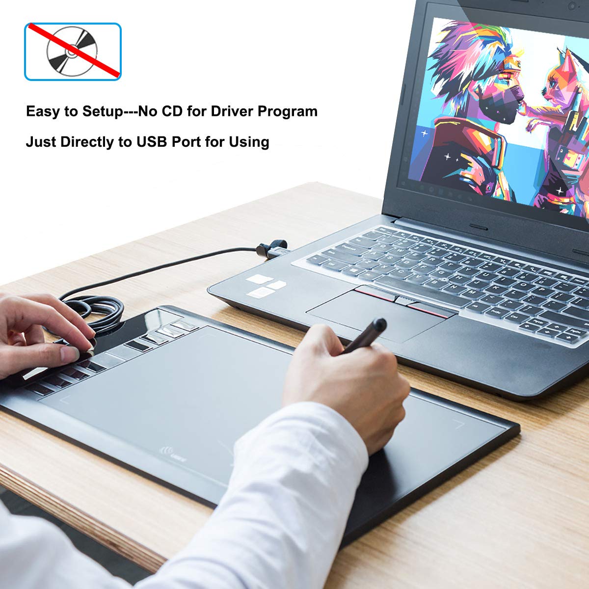 Foto 7 | Tableta Gráfica De Dibujo Ugee M708 De 25,4 X 15,24 Cm Con 8 Teclas De Acceso Rápido - Venta Internacional.