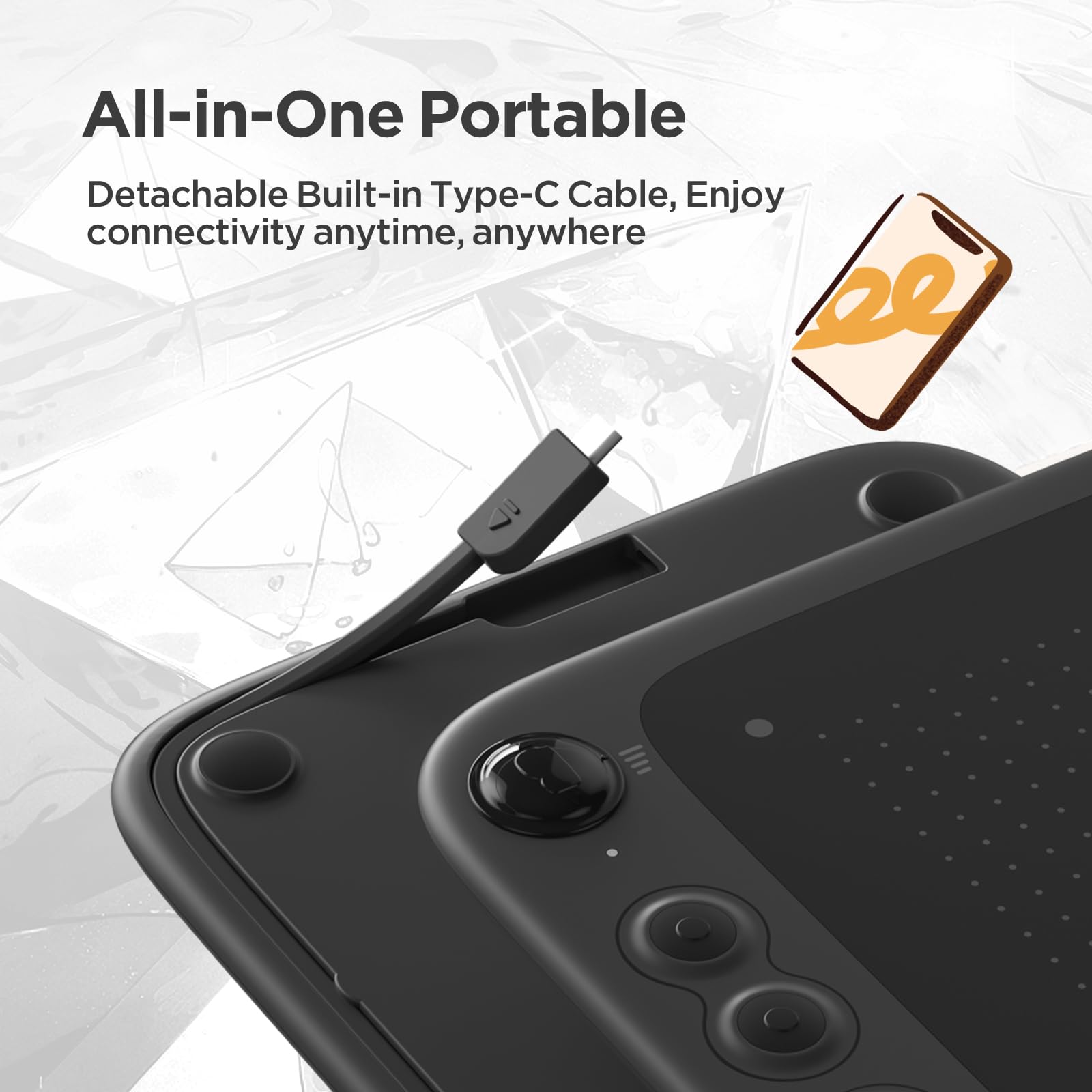 Foto 5 | Tableta De Dibujo Ugee Q6 De 16,5 X 10 Cm Para Android Con 6 Teclas De Acceso Rápido - Venta Internacional.