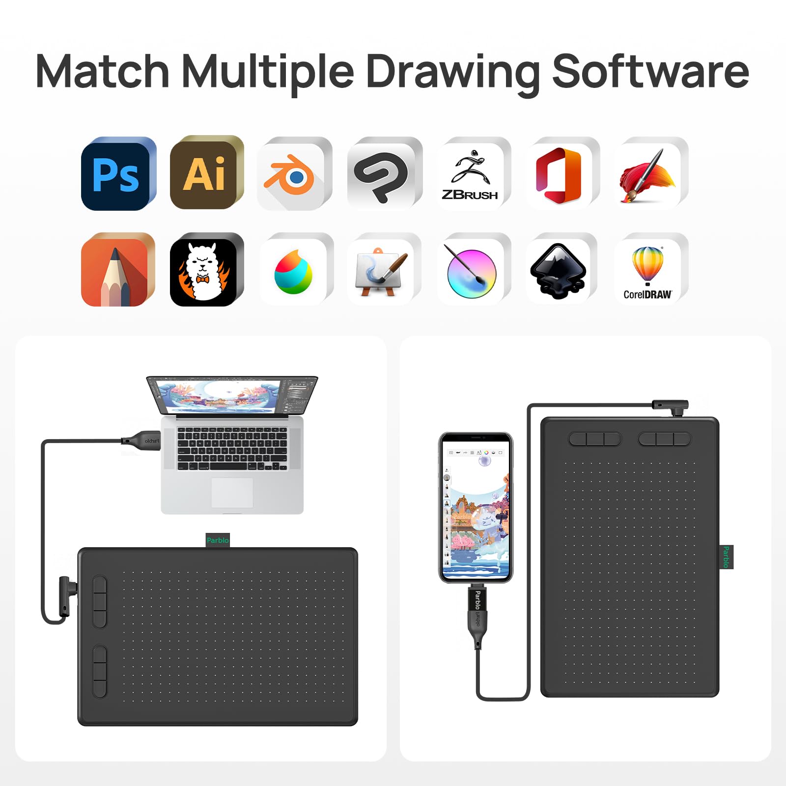 Foto 5 | Tableta De Dibujo Parblo N10b De 10 X 6 Pulgadas Con Lápiz Sin Batería P08 - Venta Internacional.