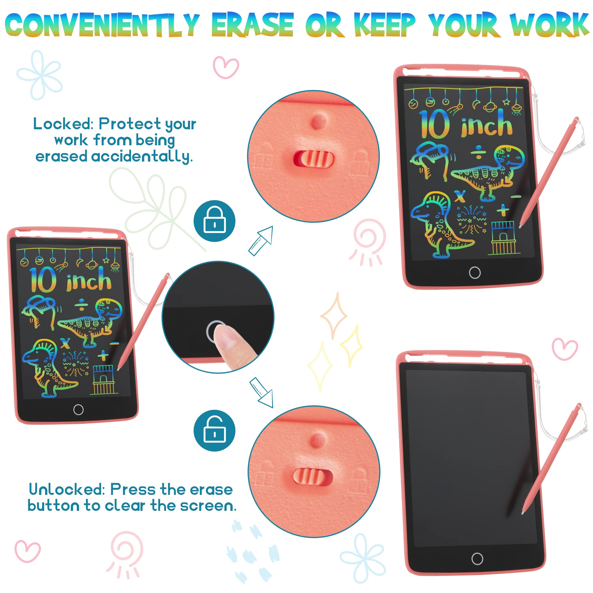 Foto 4 | Tableta de Escritura Lcd Kidwill Doodle Scribbler de 10" Paquete de 2 - Venta Internacional